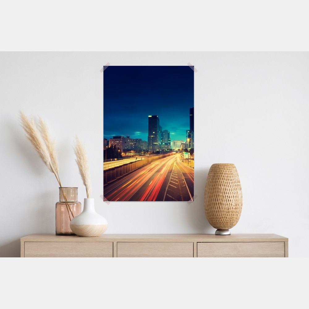 Poster La Défense skyline bei dämmerung – Wallnifity® Poster La Défense skyline bei dämmerung – Wallnifity®