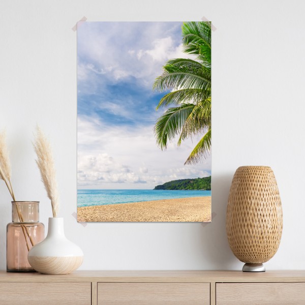 Poster tropischer strand in Phuket mit palme – Wallnifity®