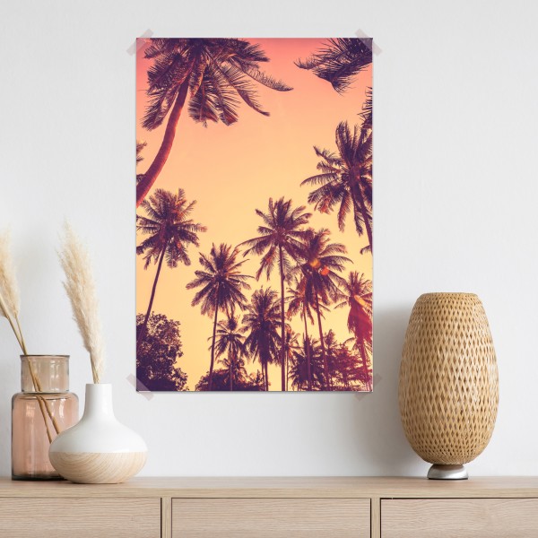 Poster vintage tropischer sonnenuntergang mit palmen – Wallnifity® Poster vintage tropischer sonnenuntergang mit palmen – Wallnifity®
