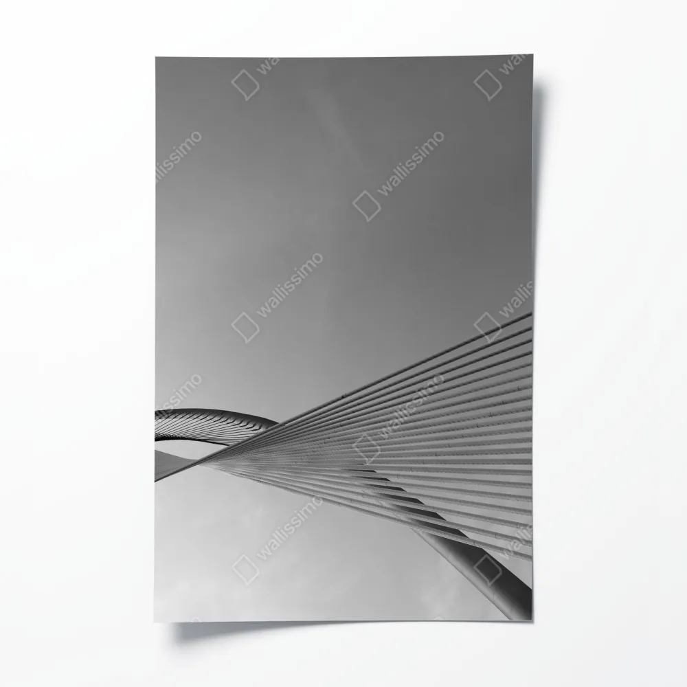 Poster monochrome brücke mit geometrischen linien – Wallnifity® Poster monochrome brücke mit geometrischen linien – Wallnifity®