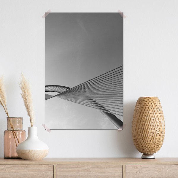 Poster monochrome brücke mit geometrischen linien – Wallnifity® Poster monochrome brücke mit geometrischen linien – Wallnifity®