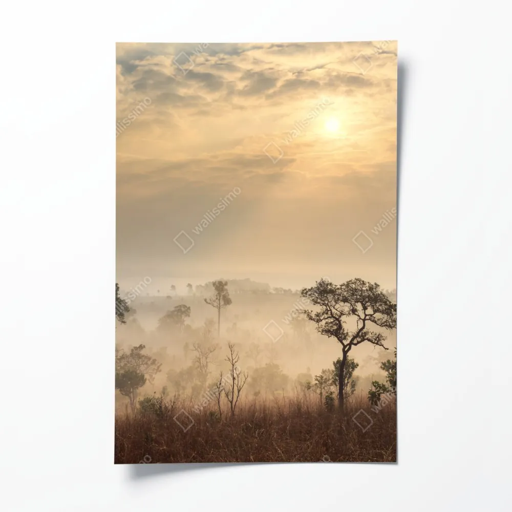 Poster Thailand sawanne bei sonnenaufgang – Wallnifity® Poster Thailand sawanne bei sonnenaufgang – Wallnifity®