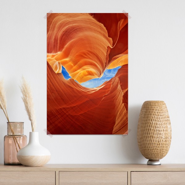 Poster Antelope Canyon geschwungene sandsteinformationen – Wallnifity® Poster Antelope Canyon geschwungene sandsteinformationen – Wallnifity®