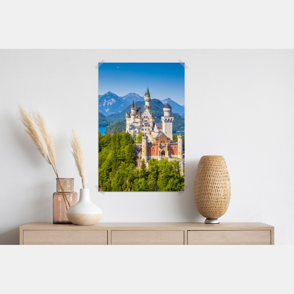 Poster schloss Neuschwanstein in alpiner landschaft – Wallnifity® Poster schloss Neuschwanstein in alpiner landschaft – Wallnifity®