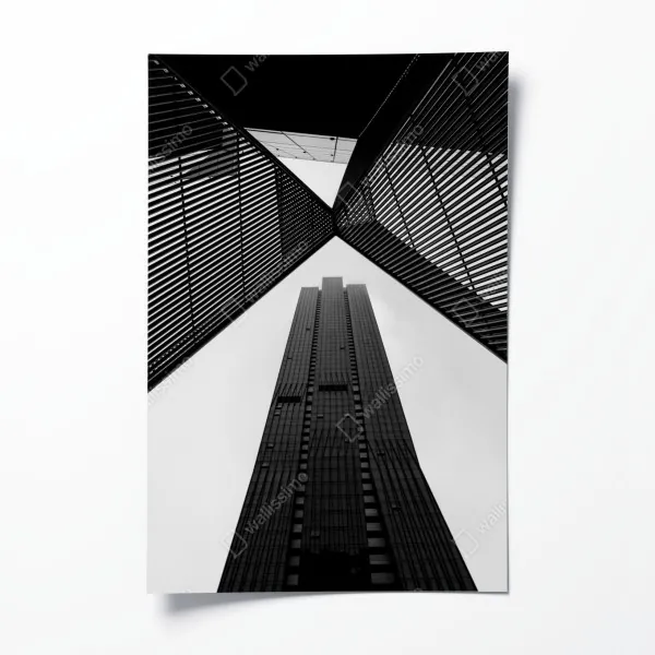 Poster tropischer strand mit palmen und segelboot – Wallnifity®