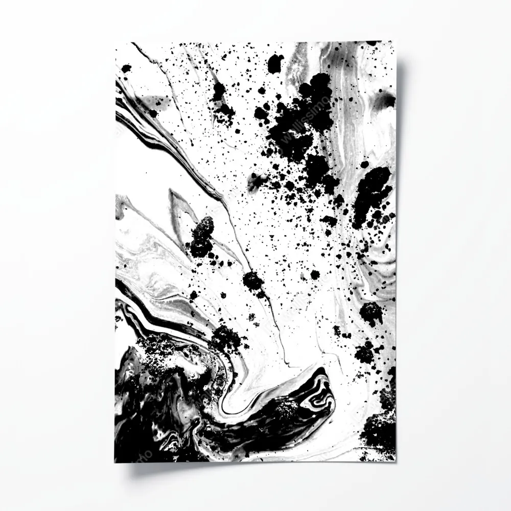 Poster monochromes marmormuster abstrakt – Wallnifity®