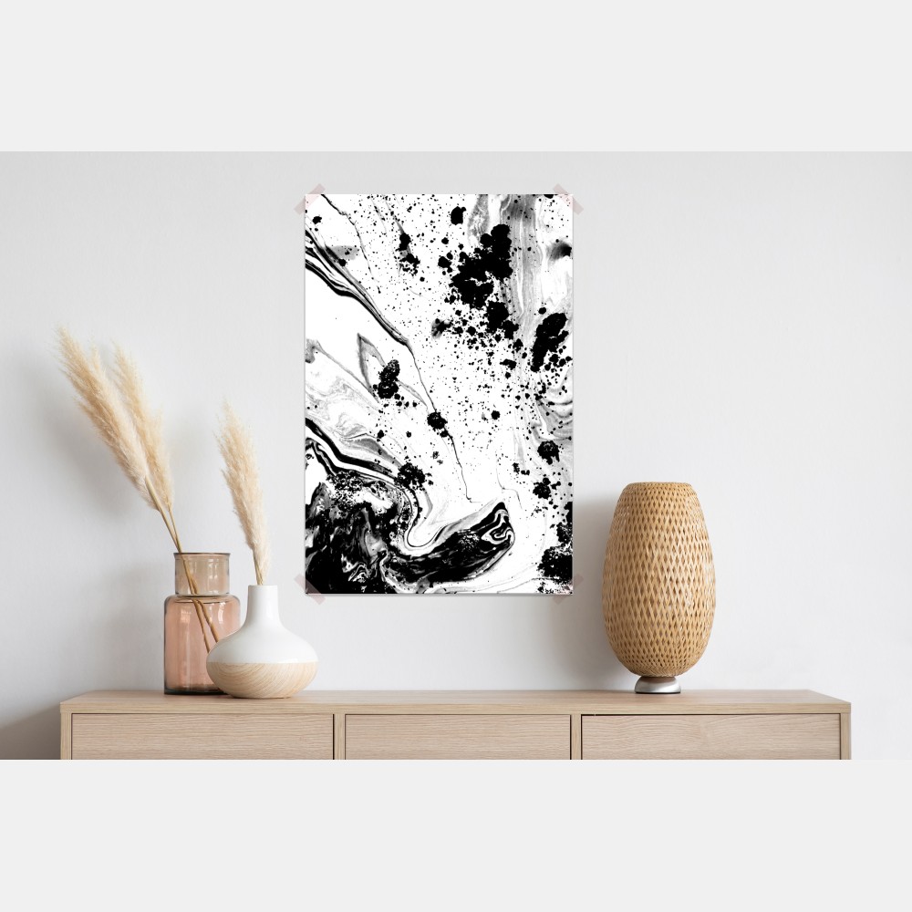 Poster monochromes marmormuster abstrakt – Wallnifity®