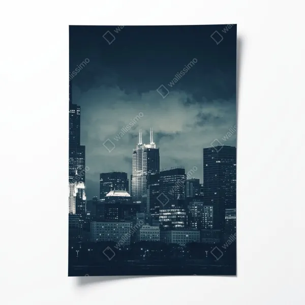 Poster Tampa skyline bei nacht – Wallnifity®