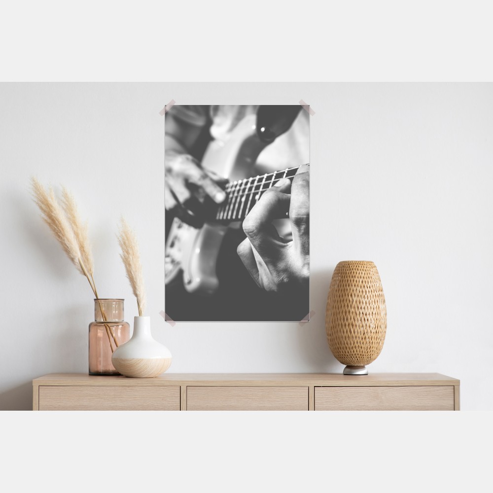 Poster monochrome gitarre nahaufnahme – Wallnifity® Poster monochrome gitarre nahaufnahme – Wallnifity®