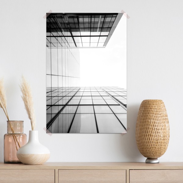 Poster minimalistische glasfassade perspektive – Wallnifity® Poster minimalistische glasfassade perspektive – Wallnifity®