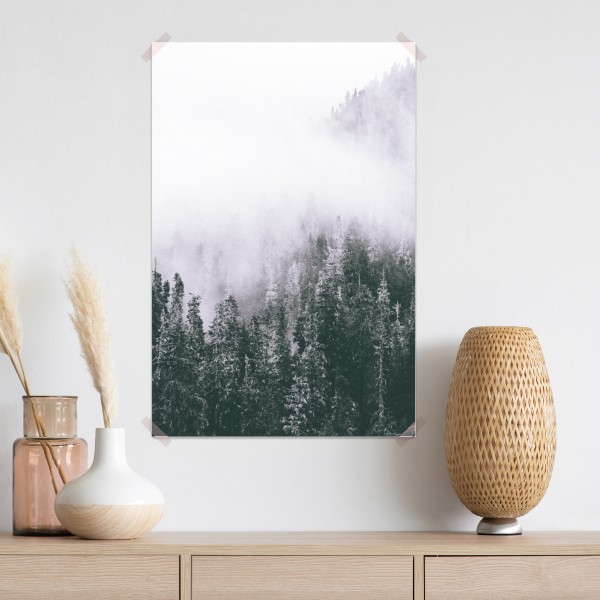 Poster nebliger immergrüner wald – Wallnifity® Poster nebliger immergrüner wald – Wallnifity®