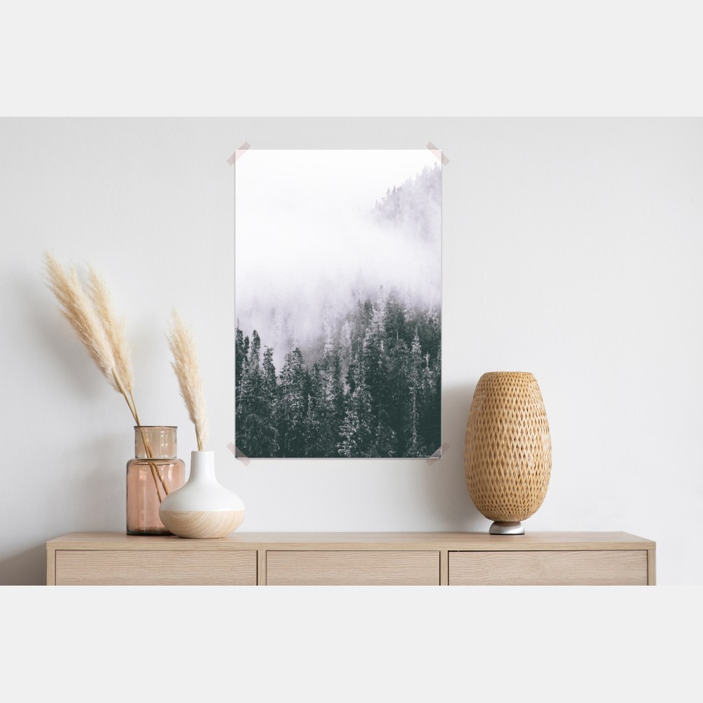 Poster nebliger immergrüner wald – Wallnifity® Poster nebliger immergrüner wald – Wallnifity®
