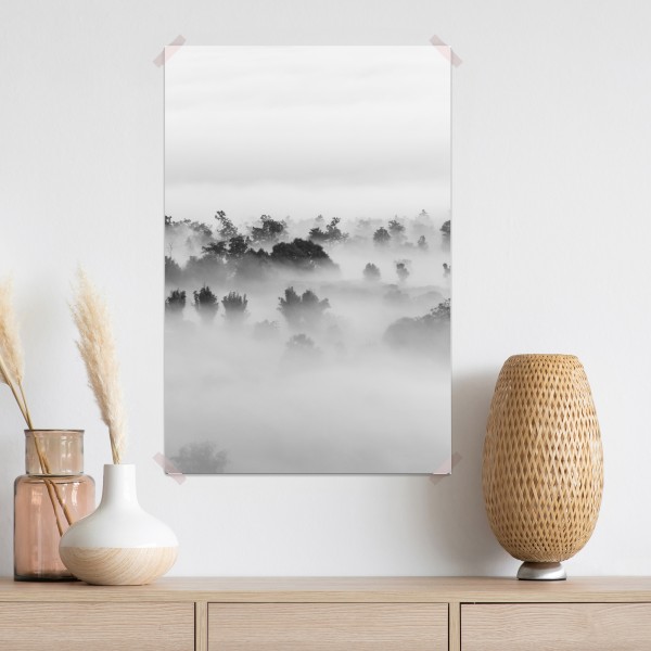 Poster nebliger wald in monochrom – Wallnifity® Poster nebliger wald in monochrom – Wallnifity®