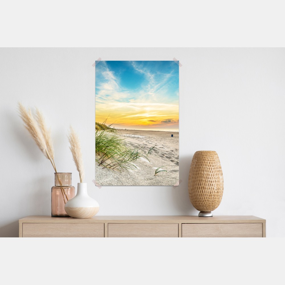 Poster sonnenuntergang über ruhigen dünen – Wallnifity® Poster sonnenuntergang über ruhigen dünen – Wallnifity®