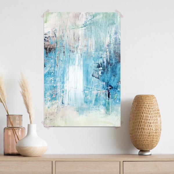 Poster türkis abstrakte ölstruktur – Wallnifity® Poster türkis abstrakte ölstruktur – Wallnifity®