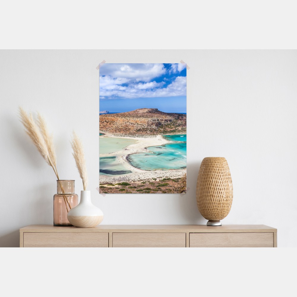 Poster türkise lagune mit insel und sandstrand – Wallnifity® Poster türkise lagune mit insel und sandstrand – Wallnifity®