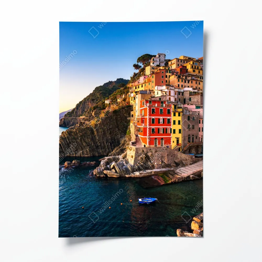 Poster sonnenuntergang über Riomaggiore, Cinque Terre – Wallnifity® Poster sonnenuntergang über Riomaggiore, Cinque Terre – Wallnifity®