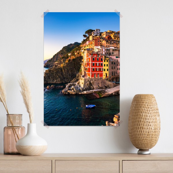 Poster sonnenuntergang über Riomaggiore, Cinque Terre – Wallnifity® Poster sonnenuntergang über Riomaggiore, Cinque Terre – Wallnifity®