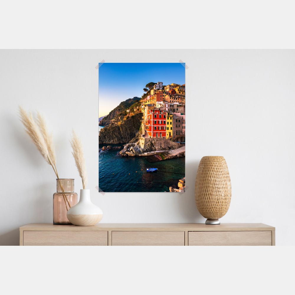 Poster sonnenuntergang über Riomaggiore, Cinque Terre – Wallnifity® Poster sonnenuntergang über Riomaggiore, Cinque Terre – Wallnifity®
