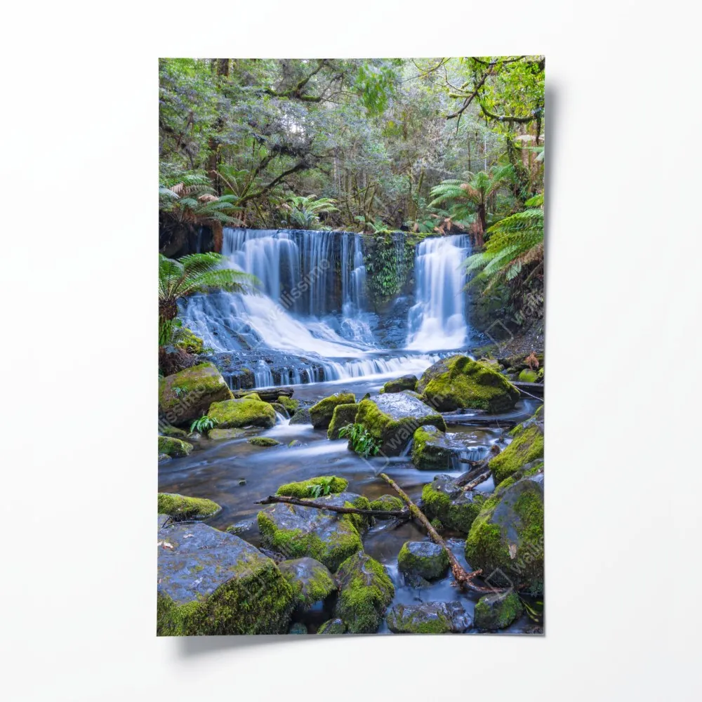 Poster friedlicher waldwasserfall – Wallnifity® Poster friedlicher waldwasserfall – Wallnifity®