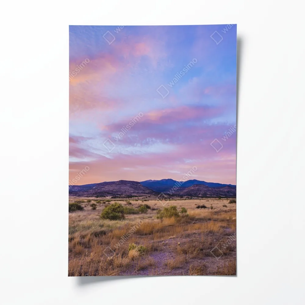 Poster pastellsonnenuntergang über wüstenbergen – Wallnifity® Poster pastellsonnenuntergang über wüstenbergen – Wallnifity®