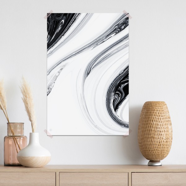 Poster monochromer marmorswirbel – Wallnifity® Poster monochromer marmorswirbel – Wallnifity®
