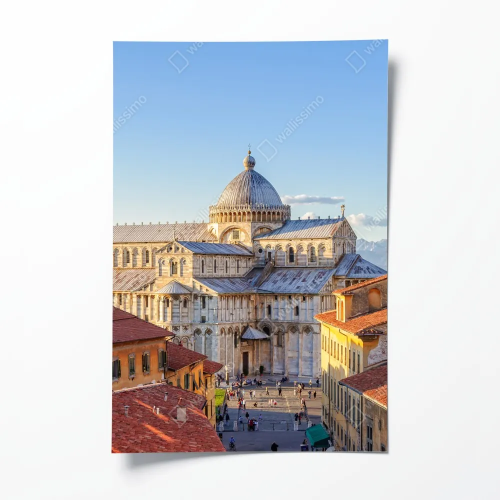 Poster sonnenbeschienener blick auf den dom von Pisa und den schiefen turm – Wallnifity® Poster sonnenbeschienener blick auf den dom von Pisa und den schiefen turm – Wallnifity®