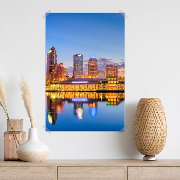 Poster Tampa skyline bei dämmerung – Wallnifity® Poster Tampa skyline bei dämmerung – Wallnifity®