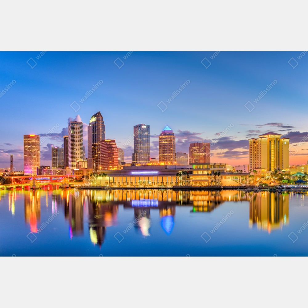 Poster Tampa skyline bei dämmerung – Wallnifity® Poster Tampa skyline bei dämmerung – Wallnifity®
