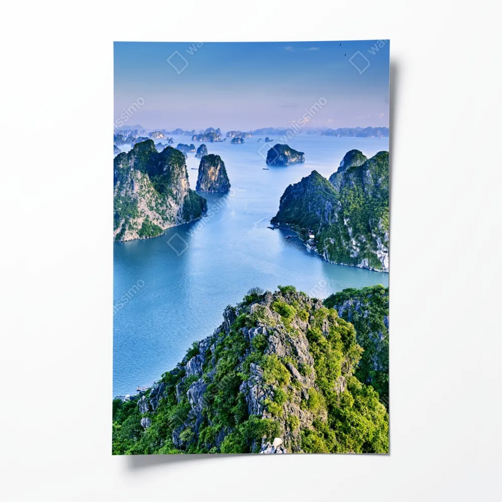 Poster Halong-Bucht panorama der kalksteininseln – Wallnifity® Poster Halong-Bucht panorama der kalksteininseln – Wallnifity®