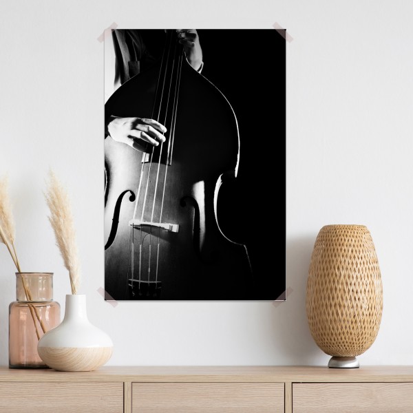 Poster kontrabassist im dramatischen licht – Wallnifity®