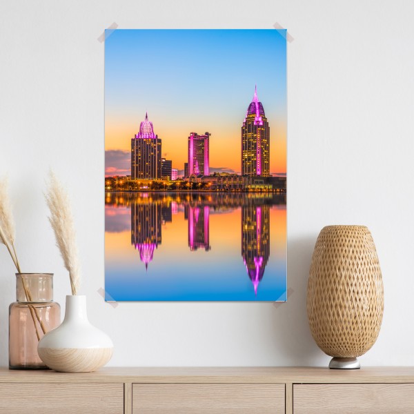 Poster panorama von Mobile bei sonnenuntergang – Wallnifity® Poster panorama von Mobile bei sonnenuntergang – Wallnifity®