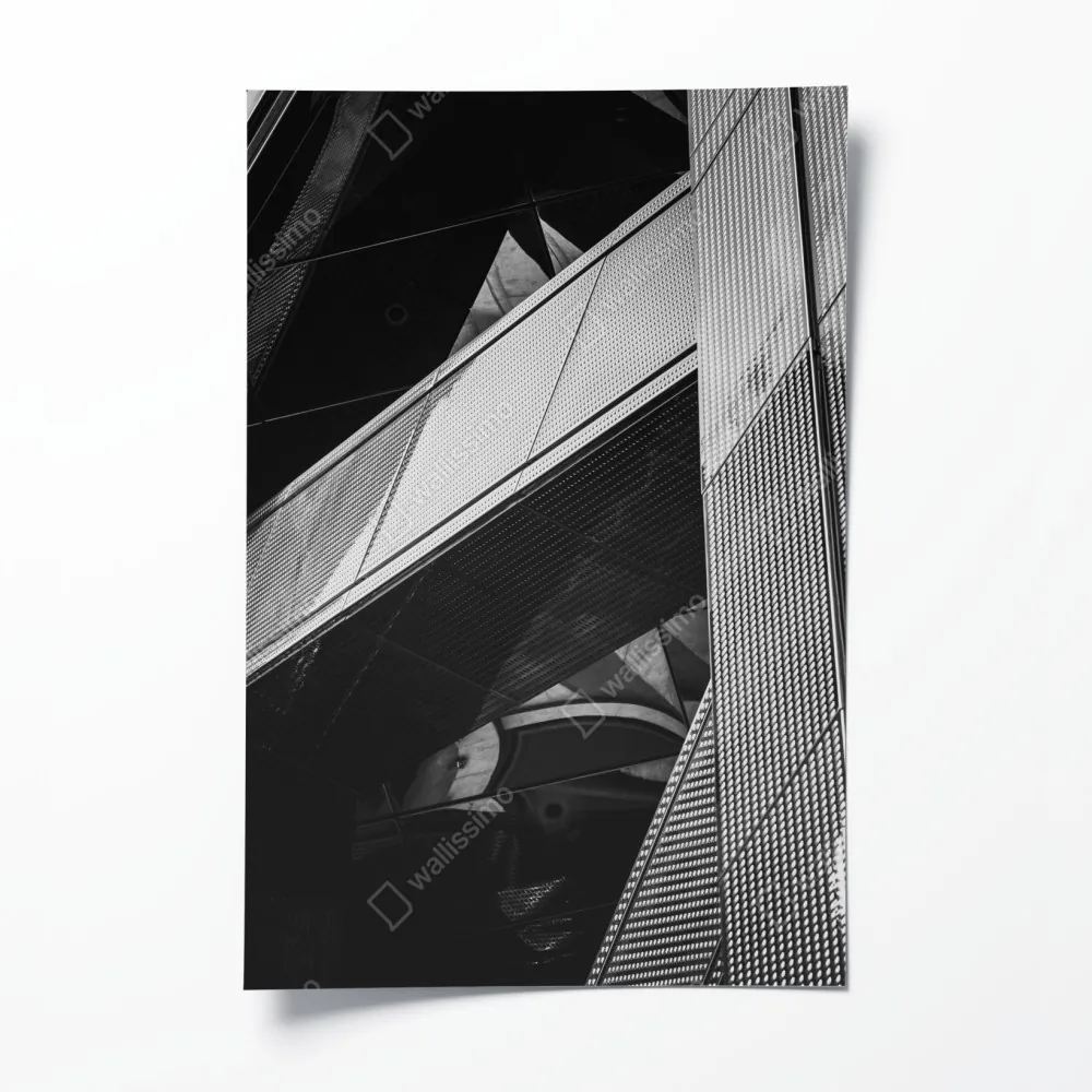 Poster geometrische moderne fassade in schwarzweiß – Wallnifity® Poster geometrische moderne fassade in schwarzweiß – Wallnifity®