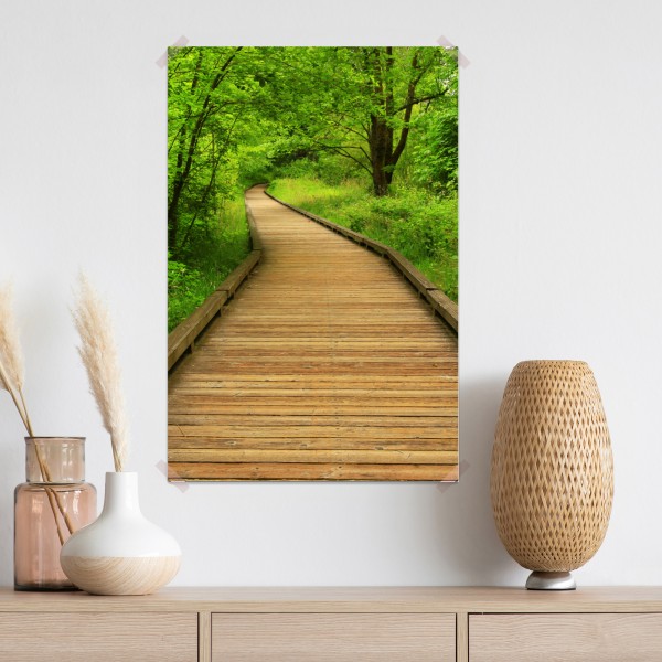 Poster ruhiger holzsteg im wald – Wallnifity® Poster ruhiger holzsteg im wald – Wallnifity®