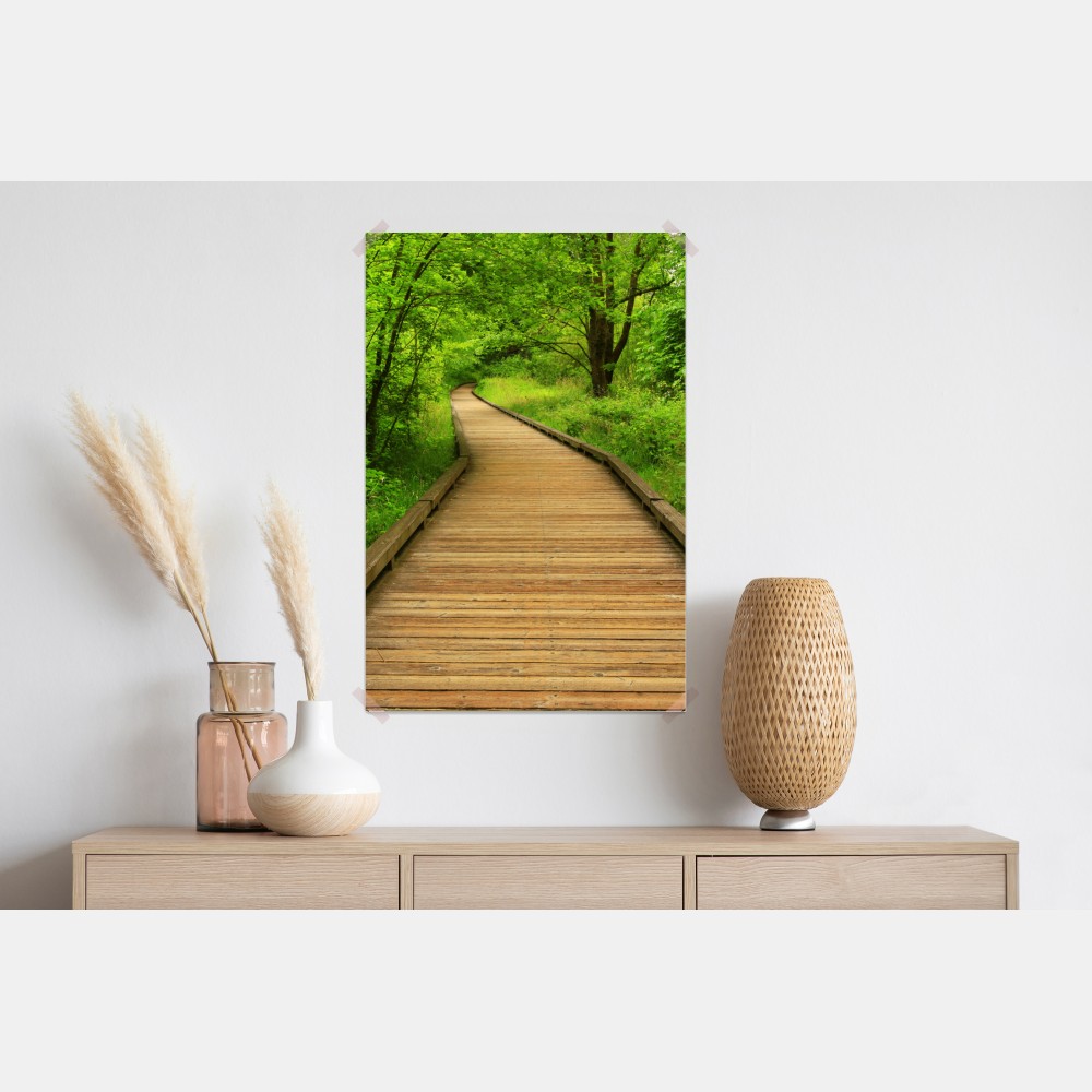 Poster ruhiger holzsteg im wald – Wallnifity® Poster ruhiger holzsteg im wald – Wallnifity®