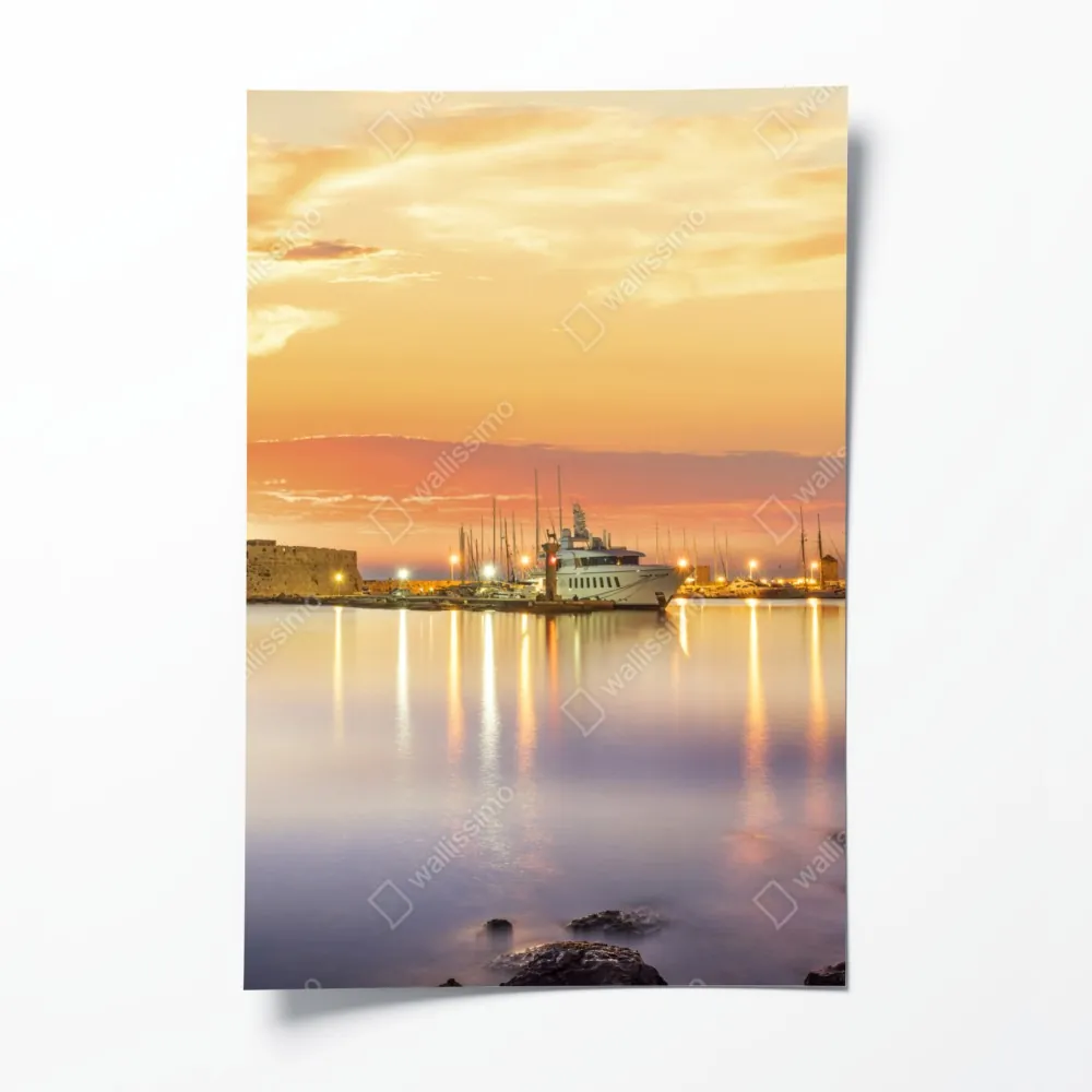 Poster festung Agios Nikolaos im Hafen Mandraki, Rhodos – Wallnifity® Poster festung Agios Nikolaos im Hafen Mandraki, Rhodos – Wallnifity®