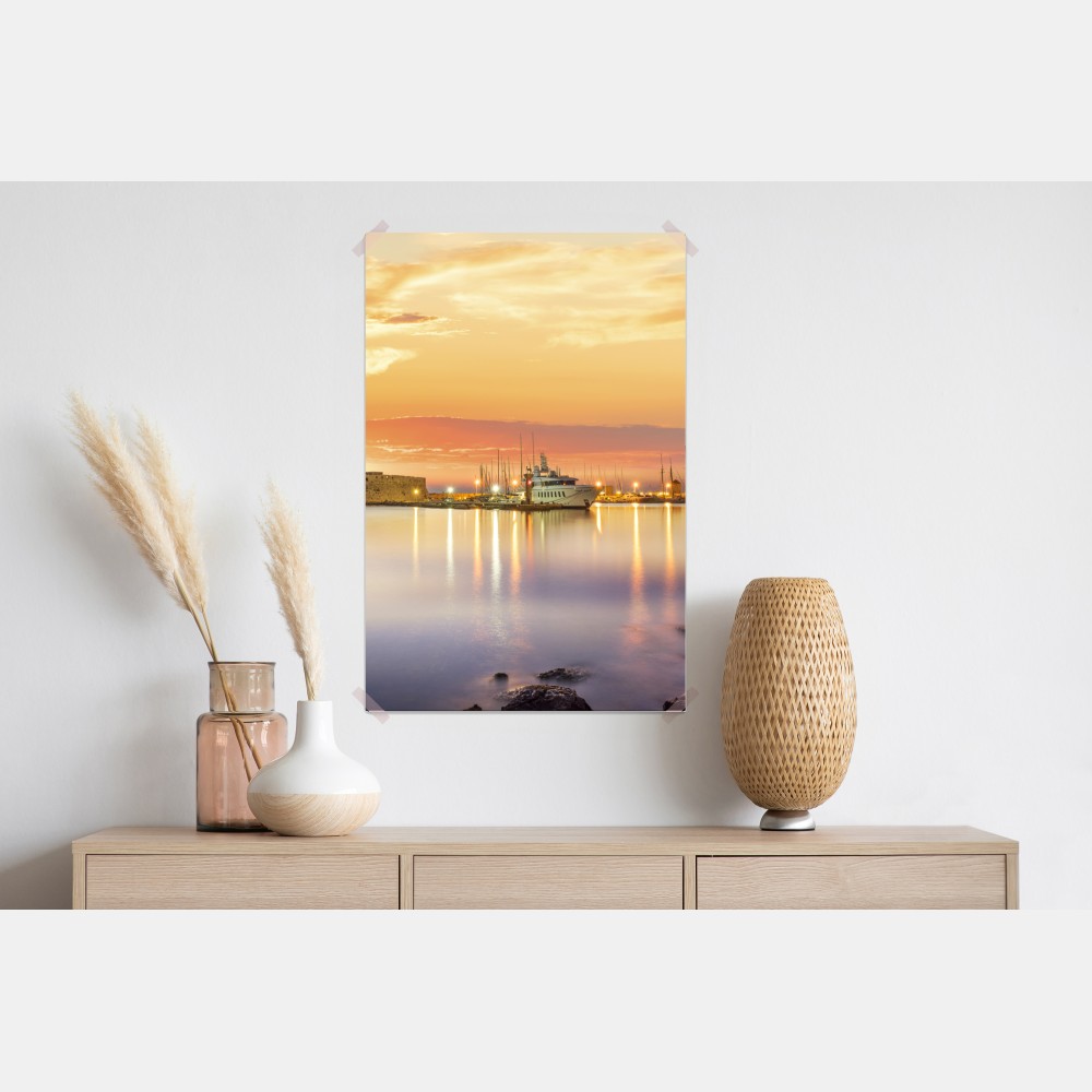 Poster festung Agios Nikolaos im Hafen Mandraki, Rhodos – Wallnifity® Poster festung Agios Nikolaos im Hafen Mandraki, Rhodos – Wallnifity®