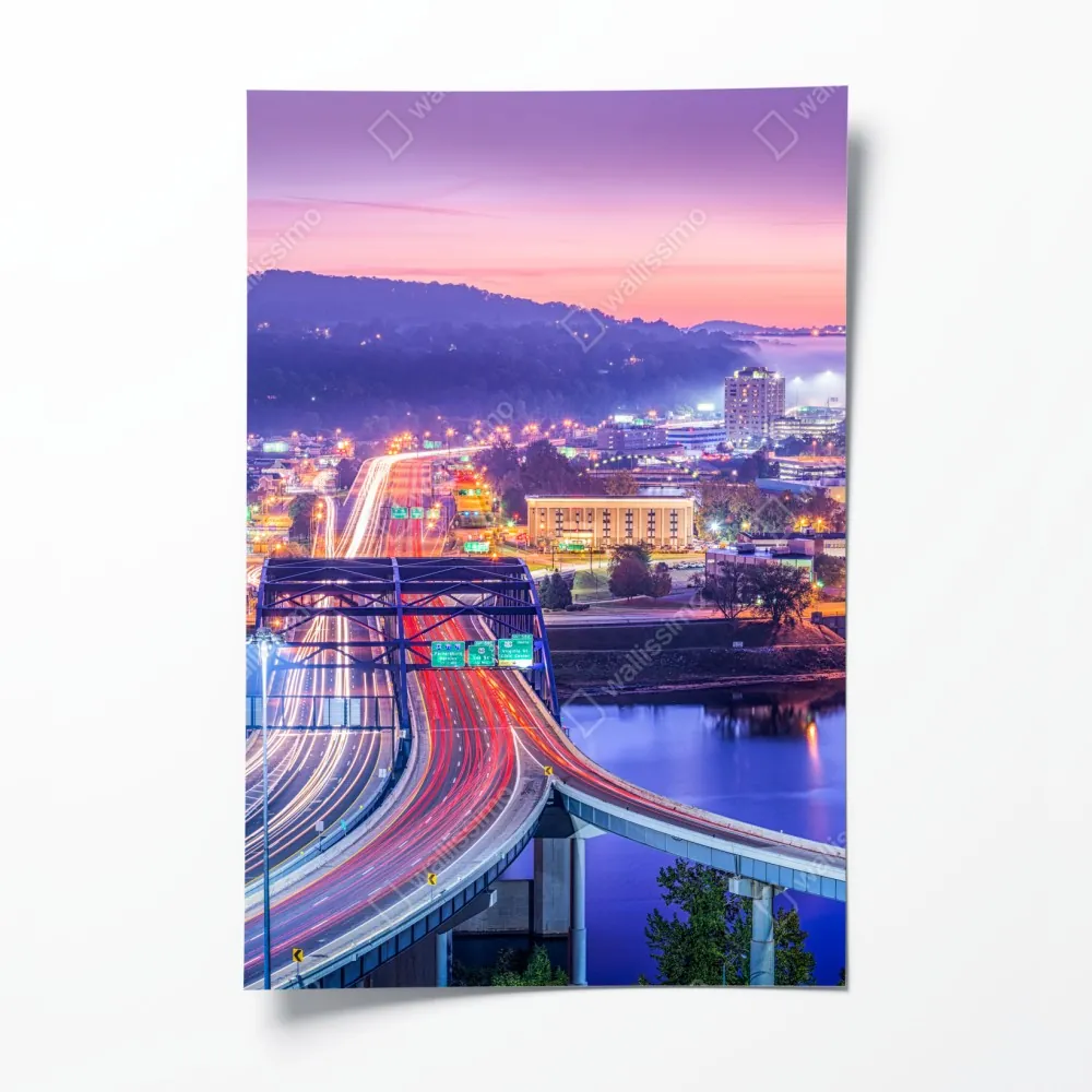 Poster Charleston skyline bei dämmerung – Wallnifity® Poster Charleston skyline bei dämmerung – Wallnifity®