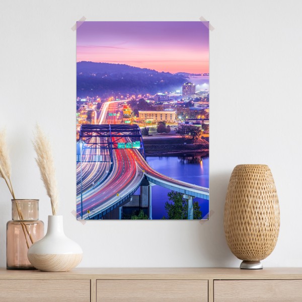 Poster Charleston skyline bei dämmerung – Wallnifity® Poster Charleston skyline bei dämmerung – Wallnifity®