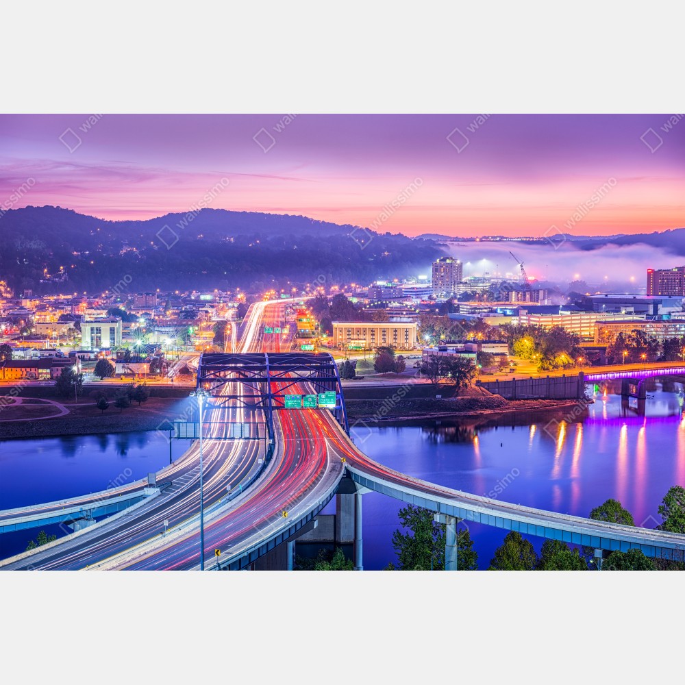 Poster Charleston skyline bei dämmerung – Wallnifity® Poster Charleston skyline bei dämmerung – Wallnifity®