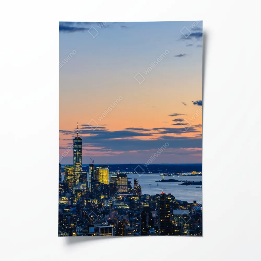 Poster New York skyline bei dämmerung – Wallnifity® Poster New York skyline bei dämmerung – Wallnifity®