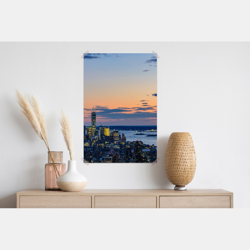 Poster New York skyline bei dämmerung – Wallnifity® Poster New York skyline bei dämmerung – Wallnifity®