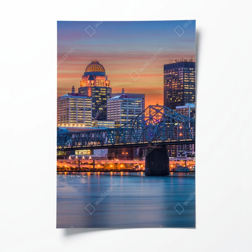 Poster Louisville skyline bei sonnenuntergang – Wallnifity® Poster Louisville skyline bei sonnenuntergang – Wallnifity®