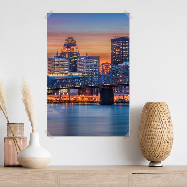 Poster Louisville skyline bei sonnenuntergang – Wallnifity® Poster Louisville skyline bei sonnenuntergang – Wallnifity®