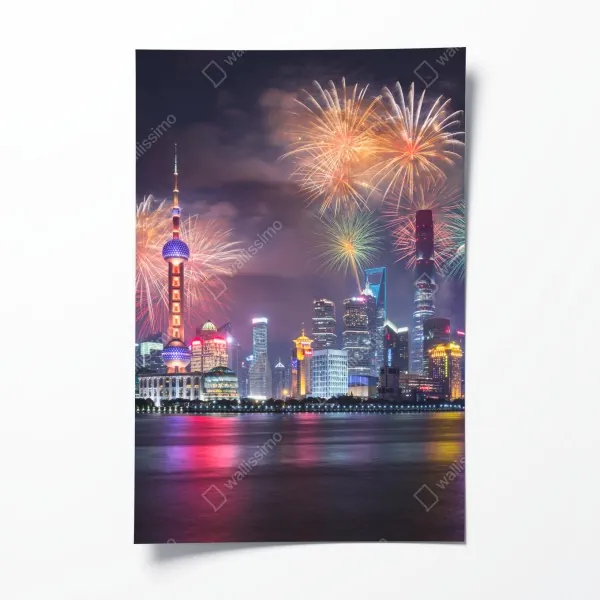 Poster tropischer strand mit palmen und segelboot – Wallnifity®