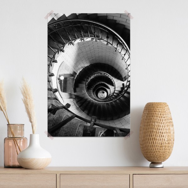 Poster spiraltreppe in monochromer perspektive – Wallnifity® Poster spiraltreppe in monochromer perspektive – Wallnifity®