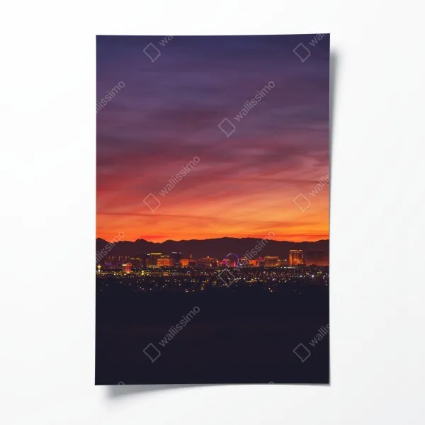 Poster leuchtende lila-blaue abstrakte 3d-formen – Wallnifity®