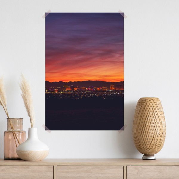 Poster Las Vegas panorama bei dämmerung – Wallnifity® Poster Las Vegas panorama bei dämmerung – Wallnifity®