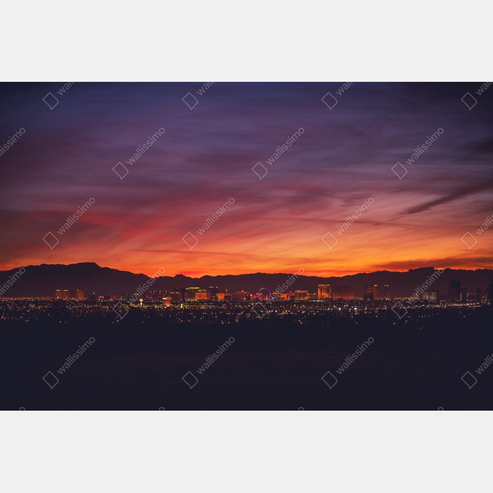 Poster Las Vegas panorama bei dämmerung – Wallnifity® Poster Las Vegas panorama bei dämmerung – Wallnifity®