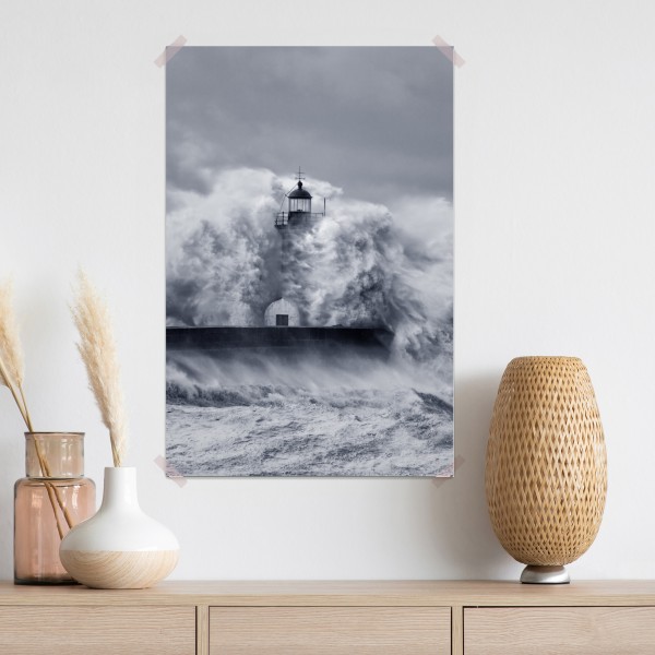 Poster leuchtturm von mächtigen wellen umgeben – Wallnifity® Poster leuchtturm von mächtigen wellen umgeben – Wallnifity®